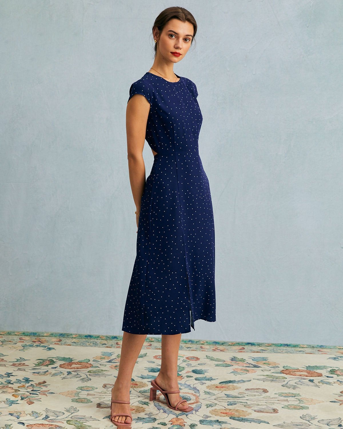Evelyn™ – Naisten Pilkullinen Takaa Avoin Midi-mekko