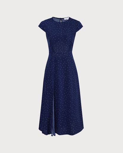 Evelyn™ – Naisten Pilkullinen Takaa Avoin Midi-mekko
