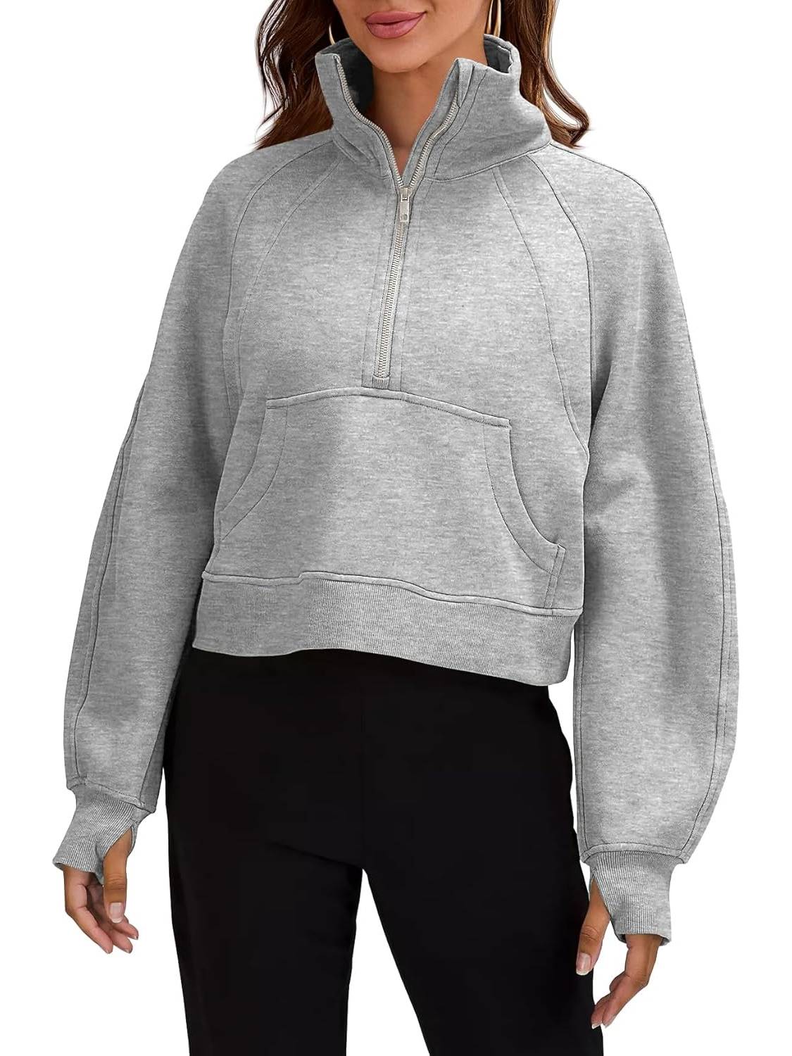 Aurora™ – Naisten puolivetoketjullinen cropped collegepaita