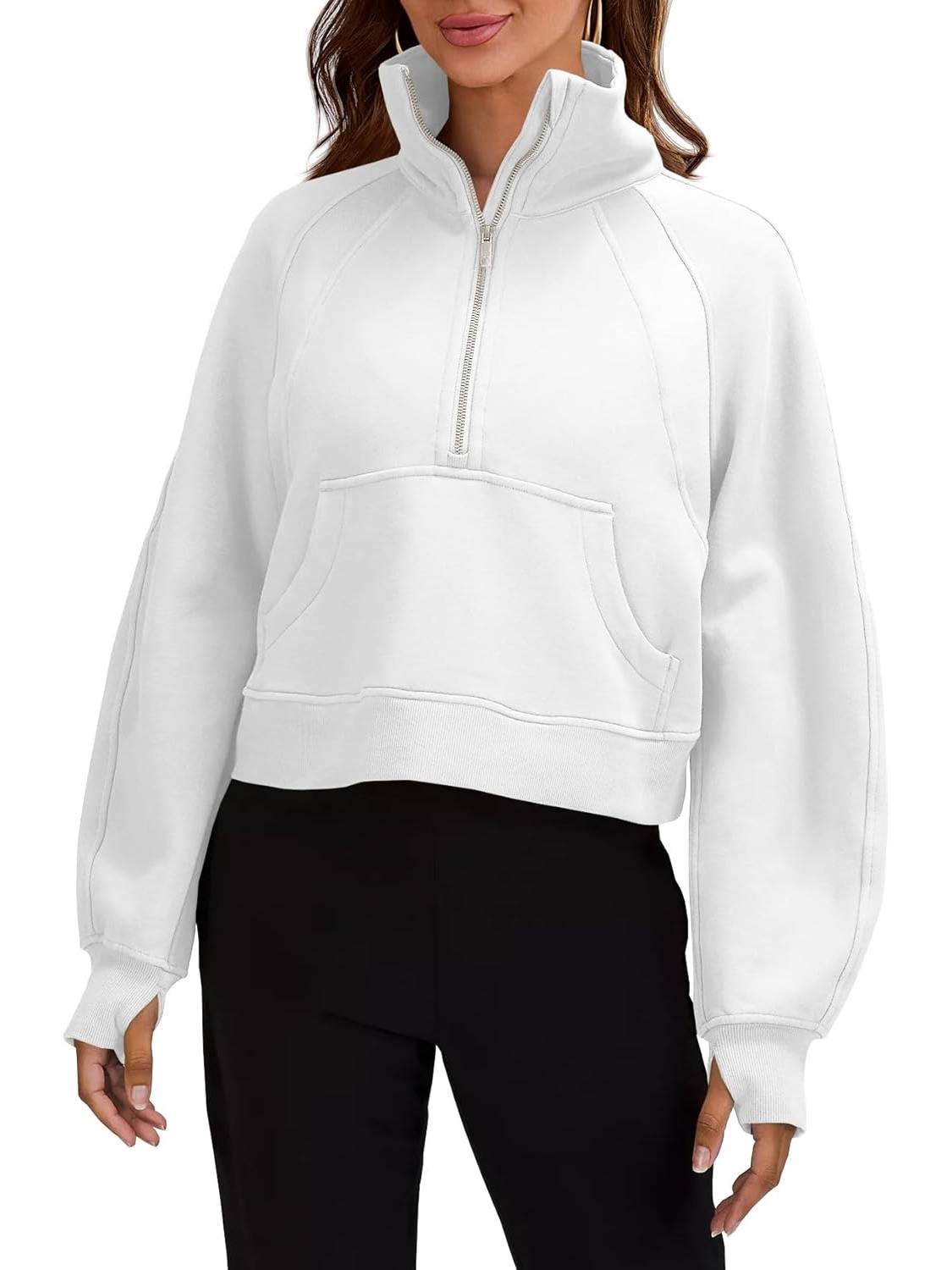 Aurora™ – Naisten puolivetoketjullinen cropped collegepaita