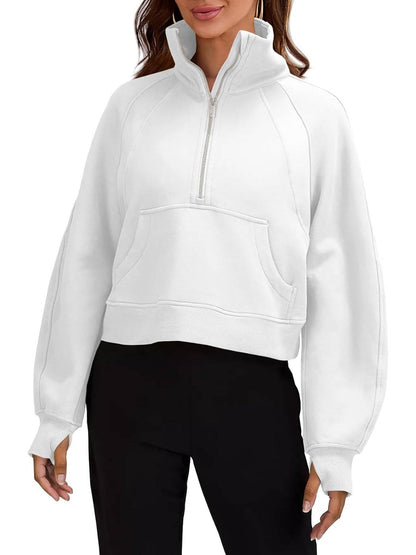 Aurora™ – Naisten puolivetoketjullinen cropped collegepaita