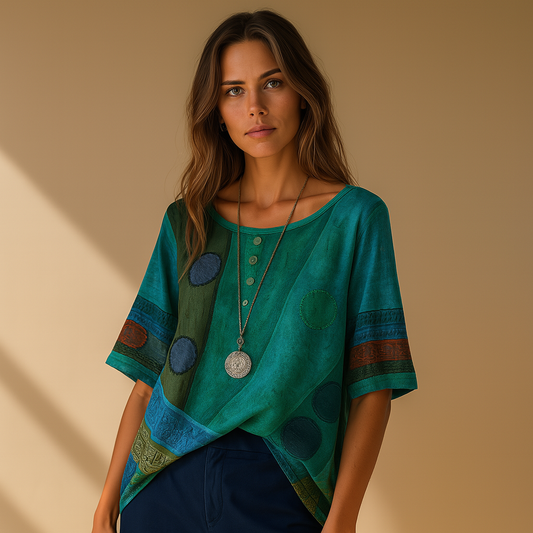 Valarie™ – Vintage-värikäs Boheemi T-paita