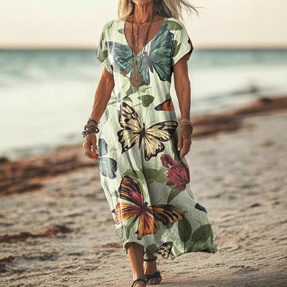 Petra™ – Batikkikuvioinen lepakkohihainen mekko
