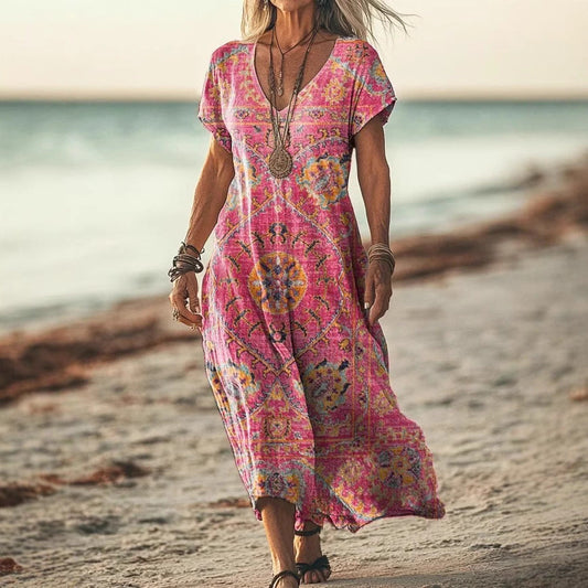 Petra™ – Batikkikuvioinen lepakkohihainen mekko