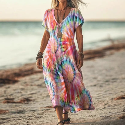 Petra™ – Batikkikuvioinen lepakkohihainen mekko