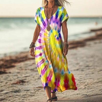 Petra™ – Batikkikuvioinen lepakkohihainen mekko