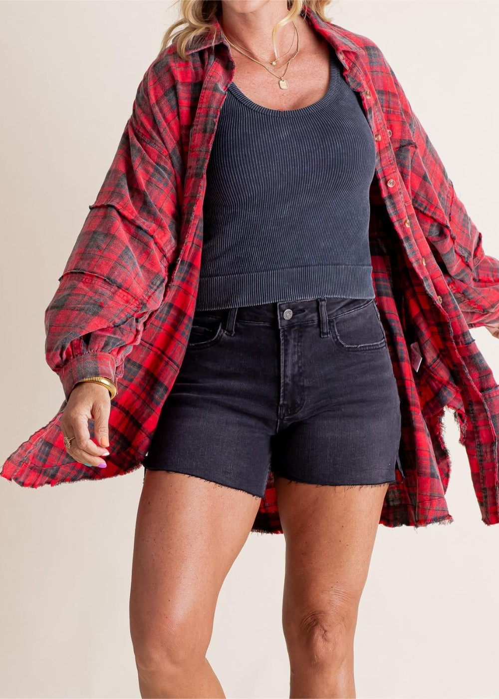 Melanie™ – Oversize ruudullinen paita