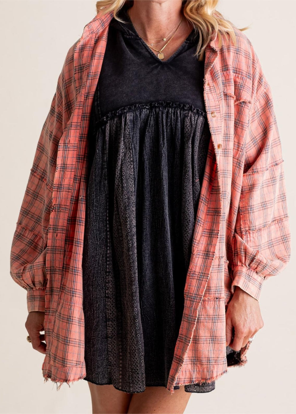 Melanie™ – Oversize ruudullinen paita