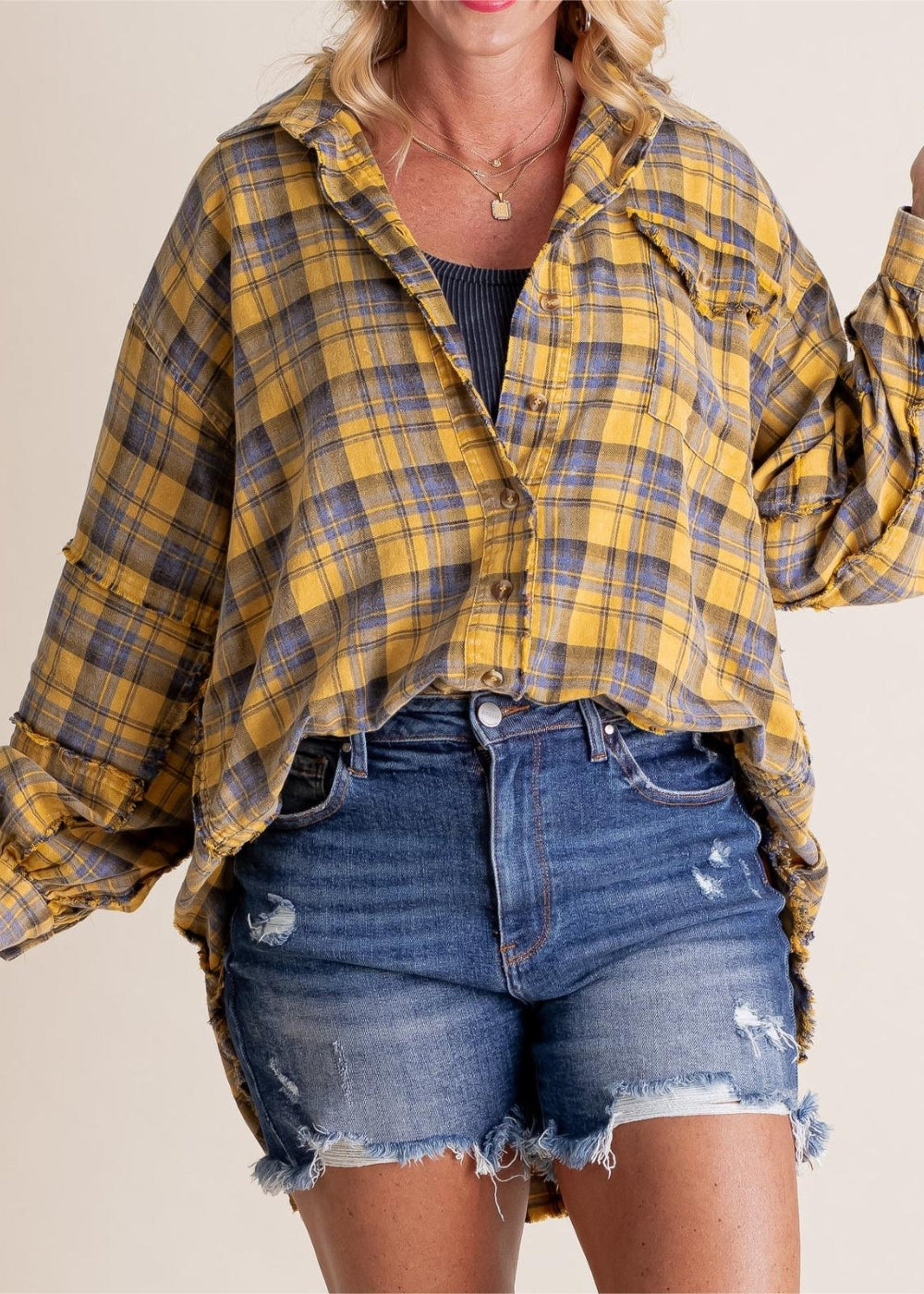 Melanie™ – Oversize ruudullinen paita