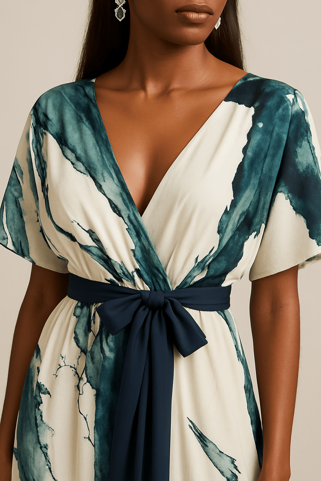 Nayla™ - Elegantti Vesivärikuvioitu Kietaisumekko