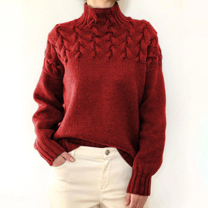 Elena™ – Talvinen neulottu turtleneck Villapaita