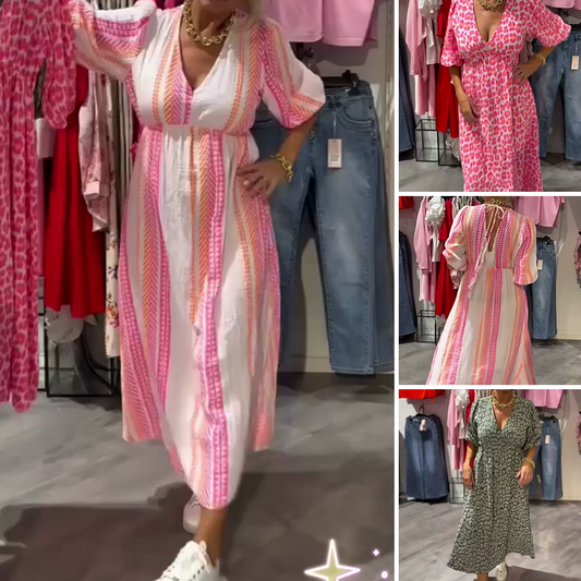 Lina™ – V-aukkoinen Painettu Mekko