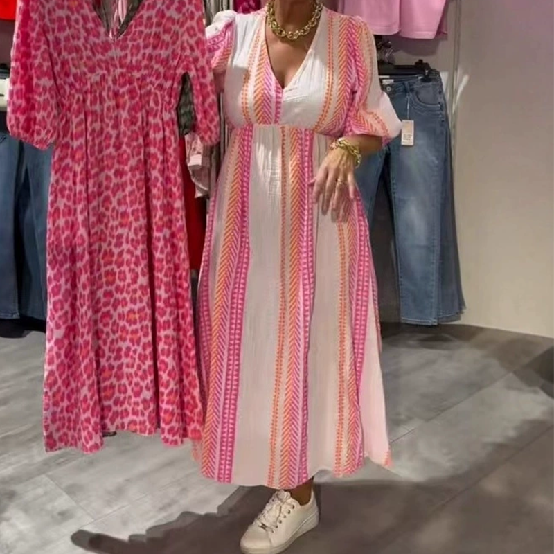 Lina™ – V-aukkoinen Painettu Mekko