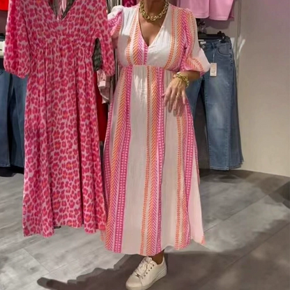 Lina™ – V-aukkoinen Painettu Mekko