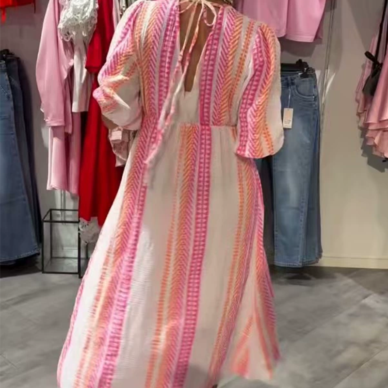 Lina™ – V-aukkoinen Painettu Mekko