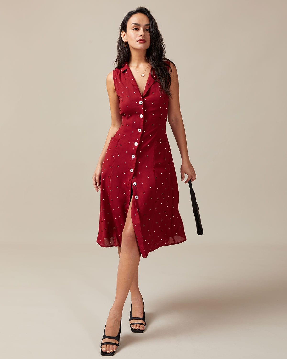 Amara™ – Hihaton Pilkullinen Midi-mekko