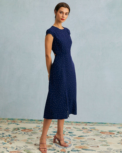 Evelyn™ – Naisten Pilkullinen Takaa Avoin Midi-mekko