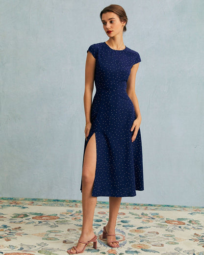 Evelyn™ – Naisten Pilkullinen Takaa Avoin Midi-mekko