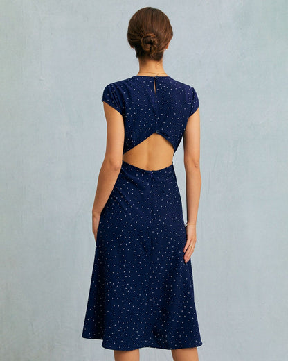 Evelyn™ – Naisten Pilkullinen Takaa Avoin Midi-mekko